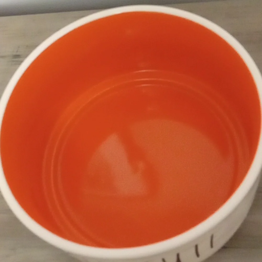 Rae Dunn Orange and White 'Wicked Cute' Bowl